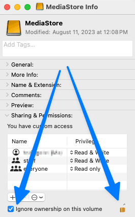 Mac Ignore Ownership