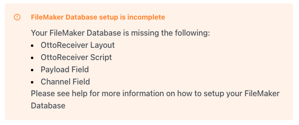 FileMaker Database setup is incomplete